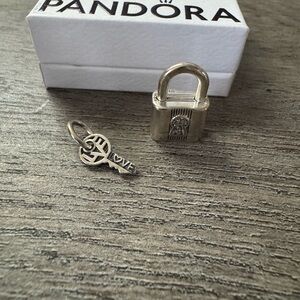 Pandora Silver Lock and Key Charm Set